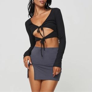 Princess Polly Amala Cut Out Top Black